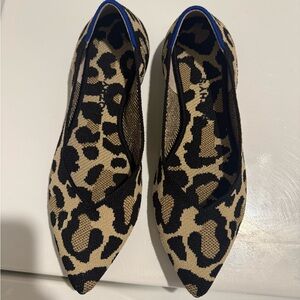 Rothy's Black and Tan Leopard Flats